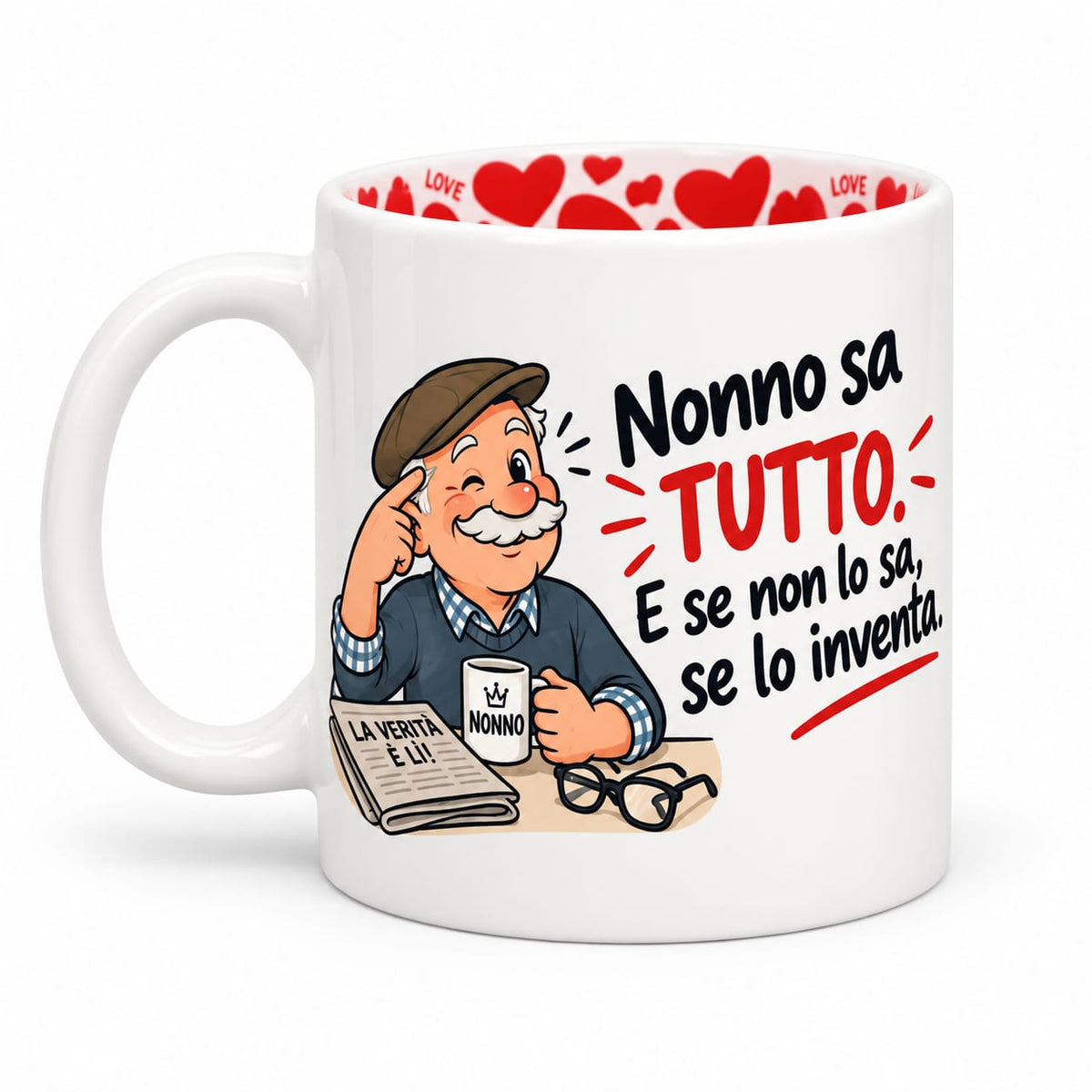 Tazza "Nonno sa tutto. E se non lo sa, se lo inventa"