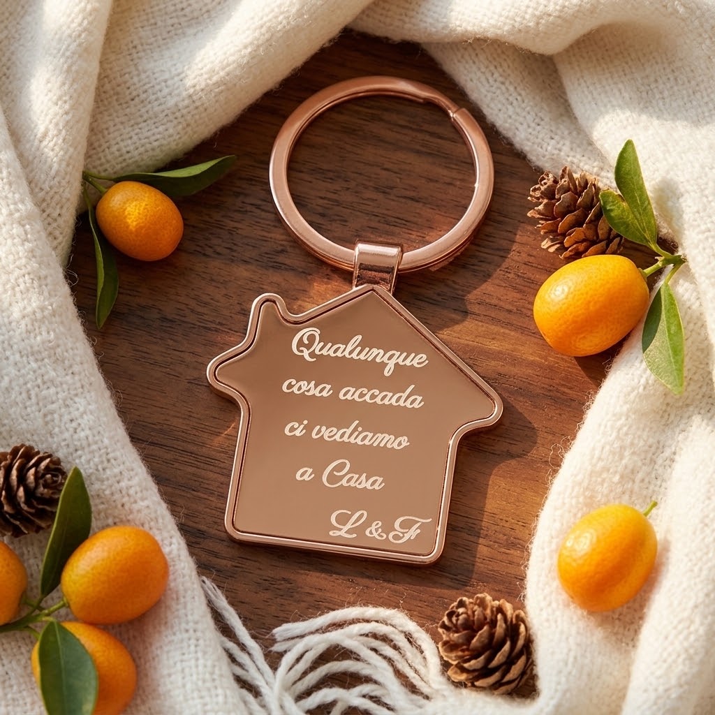 Portachiavi Home rame personalizzato