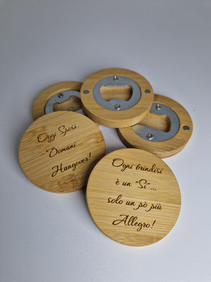 Kit 50 apribottiglie segnaposto personalizzati